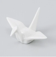 Origami Crane Chopstick Rest / White