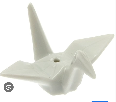 Origami Crane Incense Holder / White