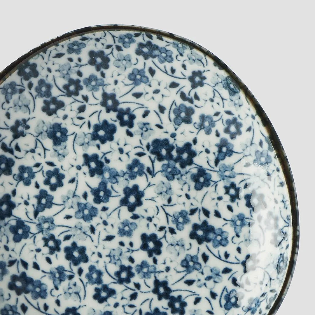Saucer Organic Shape 14cm Blue Daisy Glaze