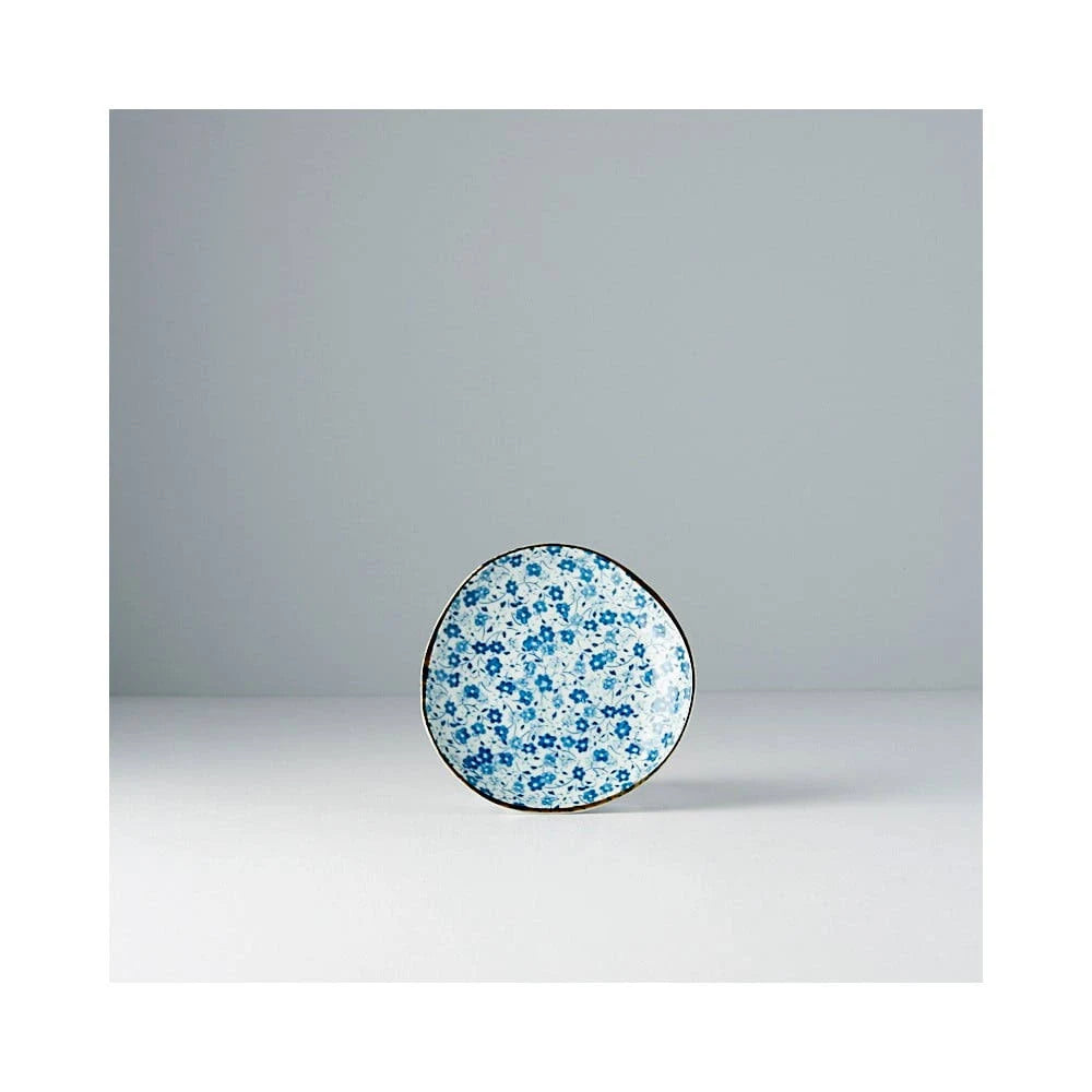 Saucer Organic Shape 14cm Blue Daisy Glaze