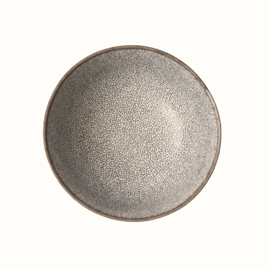 Fluted Udon Bowl 700 ml / Crazed Grey Glaze / 17 cm