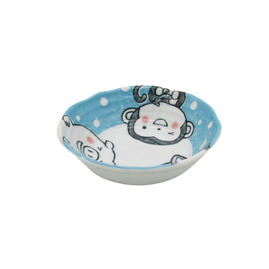 Kids Shallow Bowl 180 ml / Kawaii Blue Glaze / 14 cm