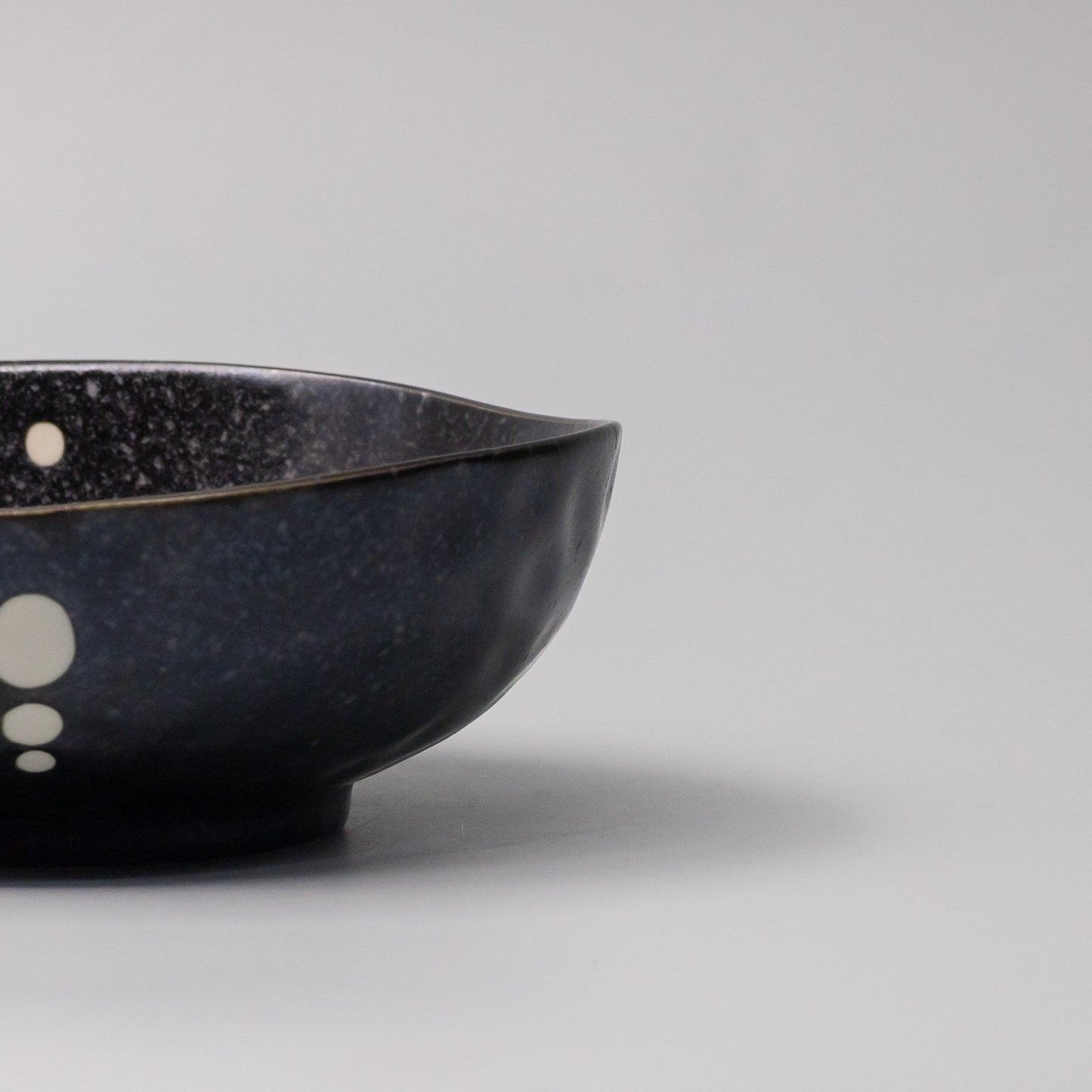 Close-up of the White Dot Design on the Organic Bowl 17cm