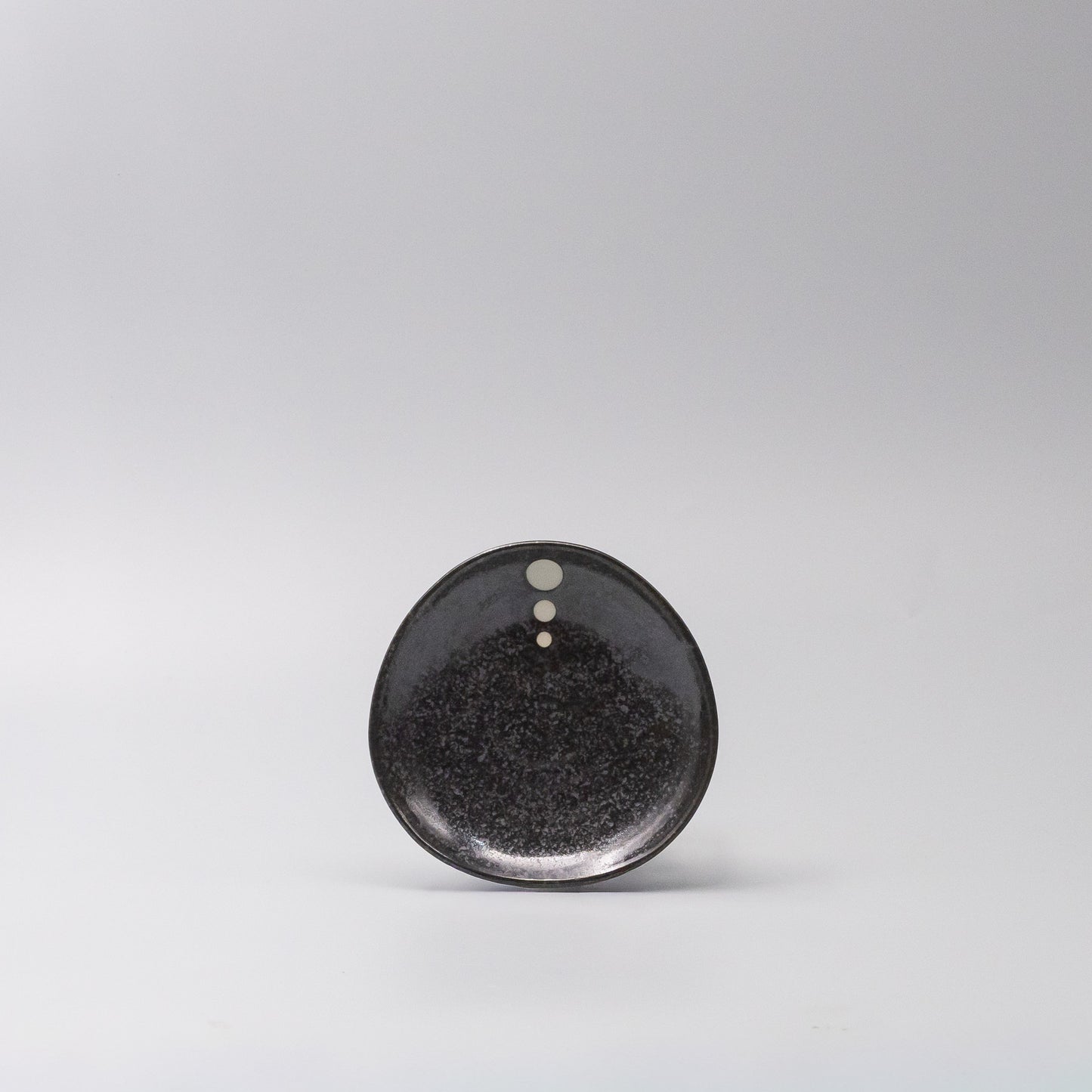 Front view of White Dot Design Organic Saucer 12cm made in Japan
