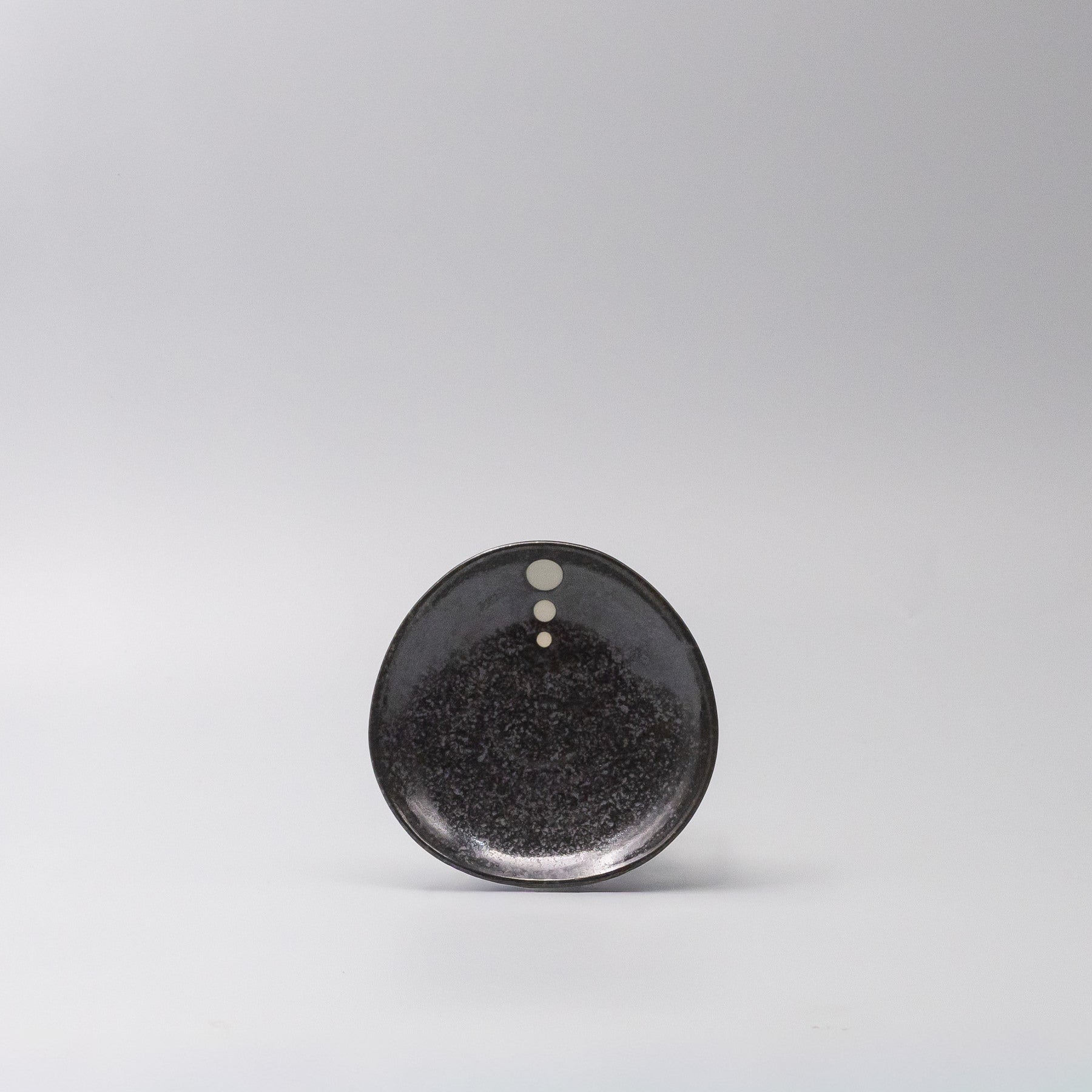 Front view of White Dot Design Organic Saucer 12cm made in Japan